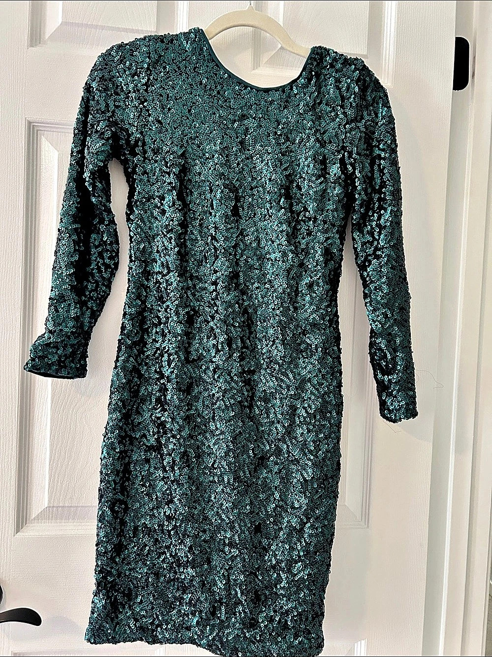 H&M Sequined Open-Back Dress Sequin Dress in Green Size 8 NWT